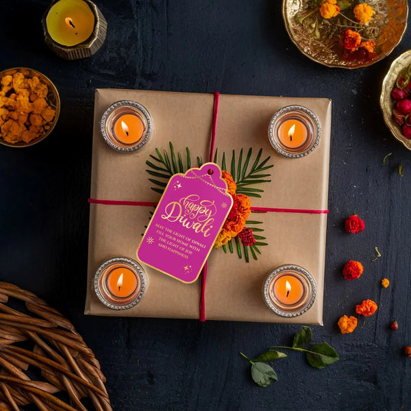 Happy Diwali Gold Foil Gift Tags - Majestic Purple - Chatterbox Labels - Gift Tags
