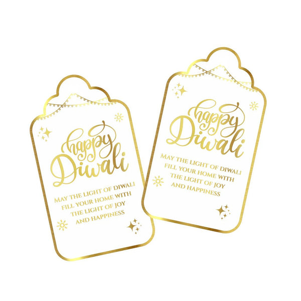 Happy Diwali Gold Foil Gift Tags - Divine White - Chatterbox Labels - Gift Tags