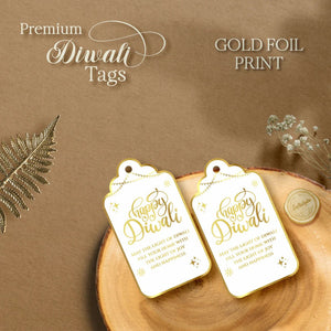 Happy Diwali Gold Foil Gift Tags - Divine White - Chatterbox Labels - Gift Tags