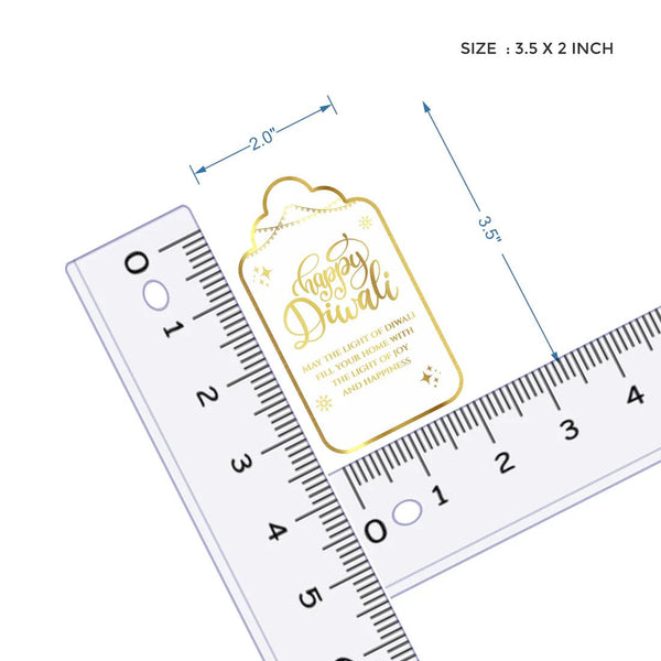 Happy Diwali Gold Foil Gift Tags - Divine White - Chatterbox Labels - Gift Tags