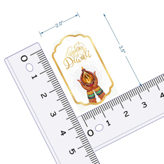 Happy Diwali Gold Foil Gift Tags - Sacred Diya - Chatterbox Labels - Gift Tags