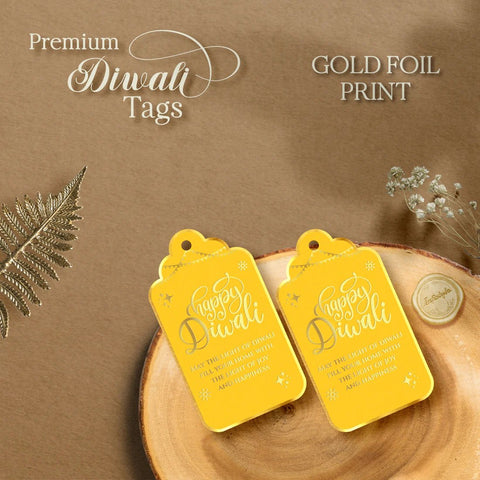 Happy Diwali Gold Foil Gift Tags - Radiant Yellow - Chatterbox Labels - Gift Tags