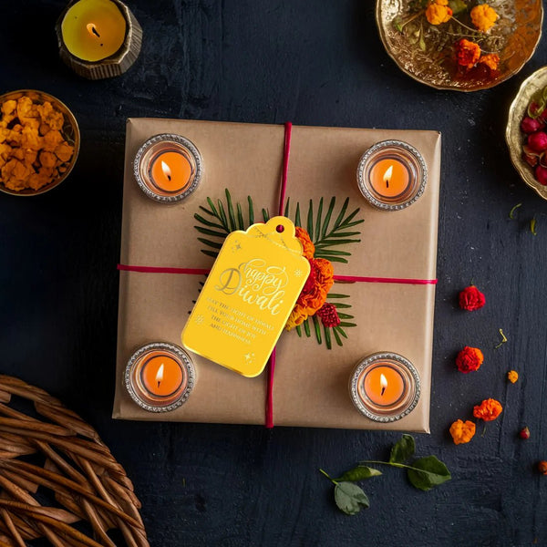 Happy Diwali Gold Foil Gift Tags - Radiant Yellow - Chatterbox Labels - Gift Tags