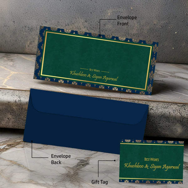 Personalised Money Envelopes - Royal Lotus Design - Set of 20 - Chatterbox Labels - Envelopes