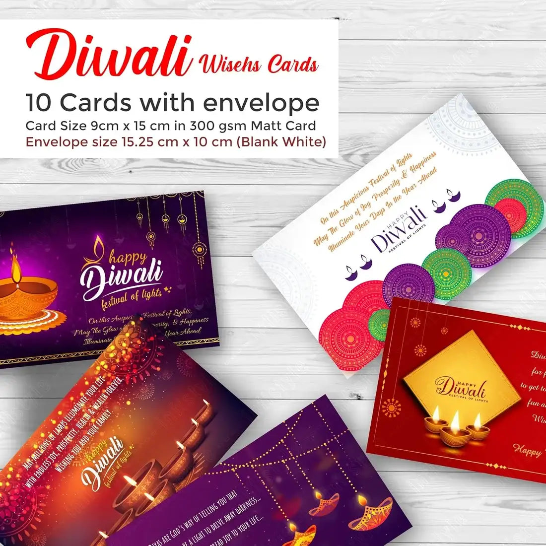 Happy Diwali Celebration Greeting Cards with Envelope