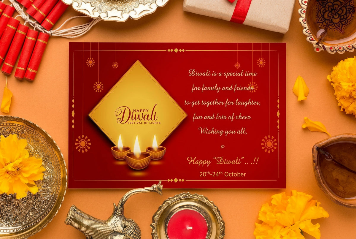 Happy Diwali Celebration Greeting Cards with Envelope