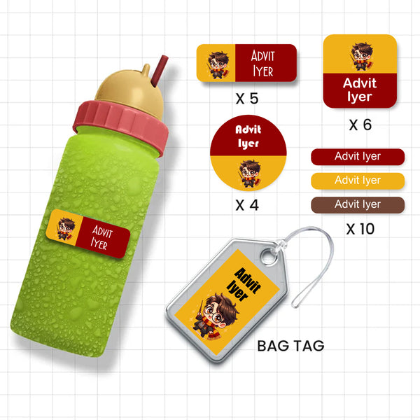 Assorted Shapes Waterproof Labels - Harry Potter Theme
