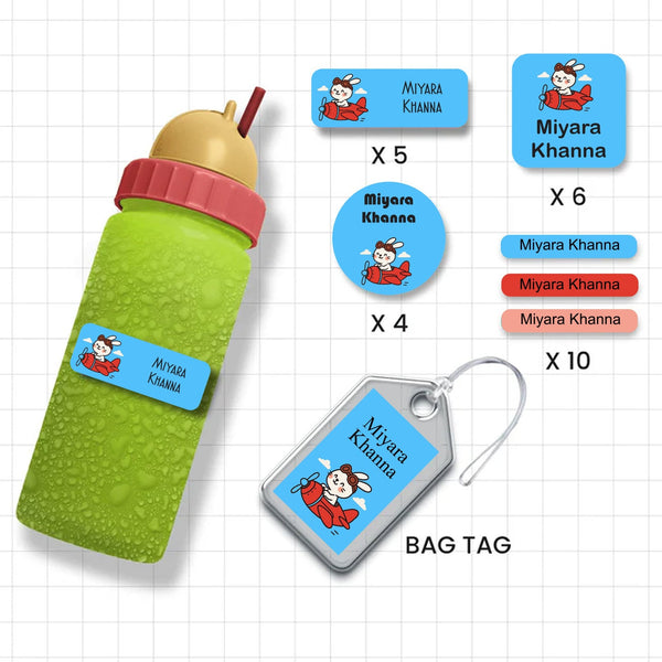 Assorted Shapes Waterproof Labels - Helicopter Theme - Chatterbox Labels - Personalised Waterproof Stickers - Opaque