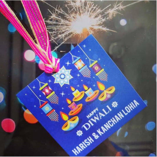 Happy Diwali Gift Tags/ Gift Stickers - Blue Harmony Design - Chatterbox Labels - Gift Tags