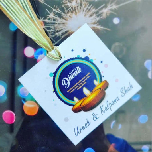 Happy Diwali Gift Tags/ Gift Stickers - Diya Dapples - Chatterbox Labels - Gift Tags