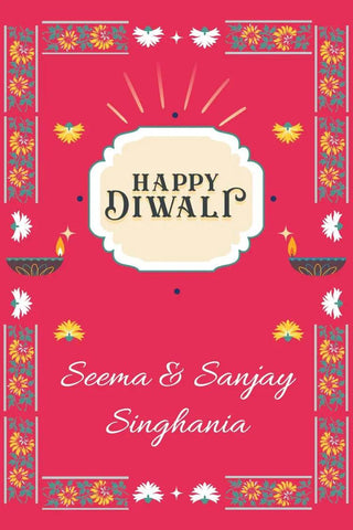 Happy Diwali Gift Tags/Gift Stickers -Floral Flame Design Chatterbox Labels