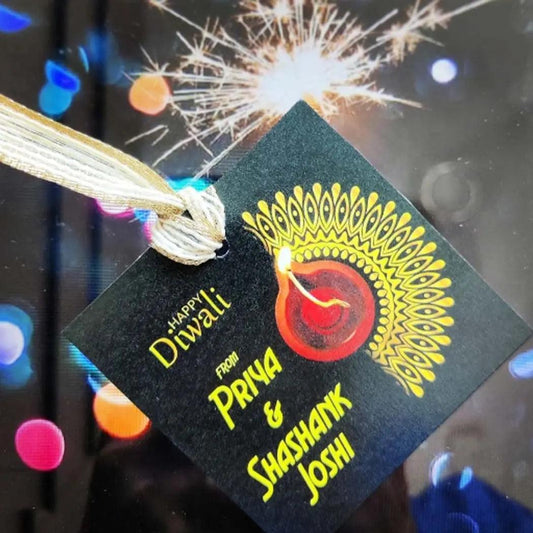 Happy Diwali Gift Tags/ Gift Stickers - Glitter Rangoli theme - Chatterbox Labels - Gift Tags