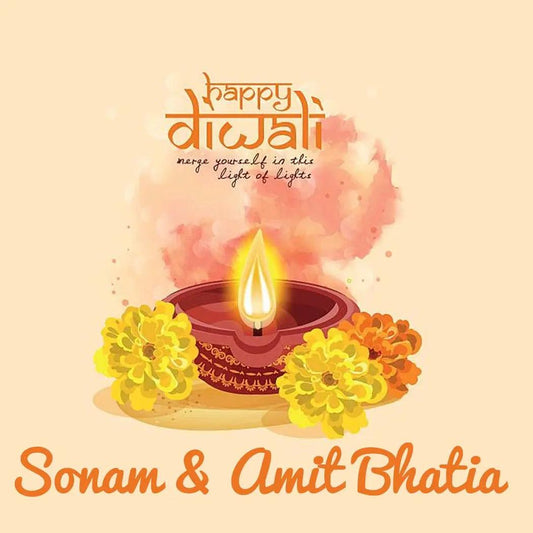 Happy Diwali Gift Tags/Gift Stickers - Marigold Diwali - Chatterbox Labels - Gift Tags