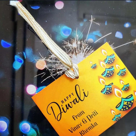 Happy Diwali Gift Tags/Gift Stickers - Motif diyas design - Chatterbox Labels - Gift Tags