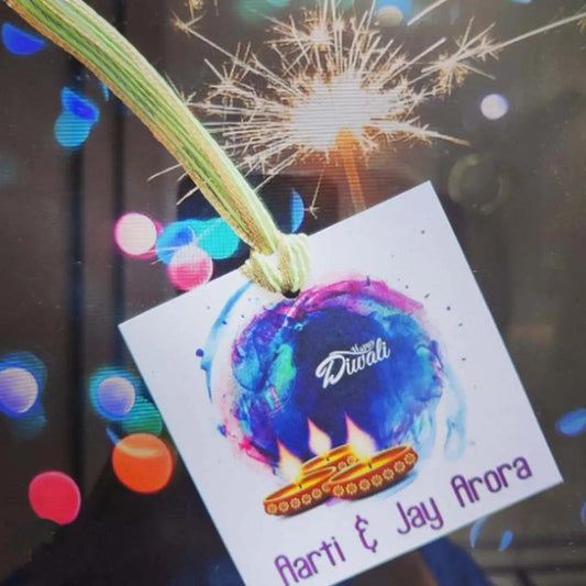 Happy Diwali Gift Tags/Gift Stickers - Purple Radiance Design - Chatterbox Labels - Gift Tags