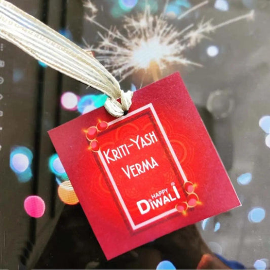 Happy Diwali Gift Tags/Gift Stickers - Scarlet Glow design - Chatterbox Labels - Gift Tags