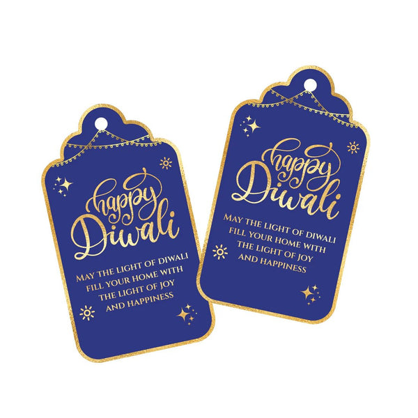 Happy Diwali Gold Foil Gift Tags - Royal Blue - Chatterbox Labels - Gift Tags