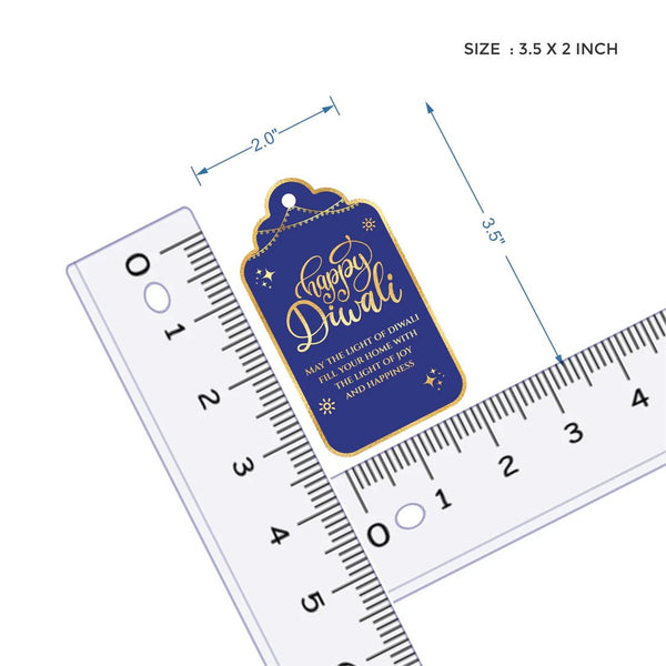 Happy Diwali Gold Foil Gift Tags - Royal Blue - Chatterbox Labels - Gift Tags