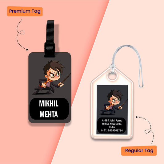 Personalized Bag Tags for Kids - Set of 5 - Harry Potter Design - Chatterbox Labels - Bag Tags
