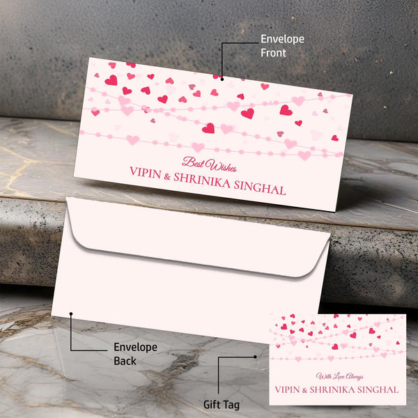 Personalised Money Envelopes - Hearts Theme - Set of 20 - Chatterbox Labels-Envelopes