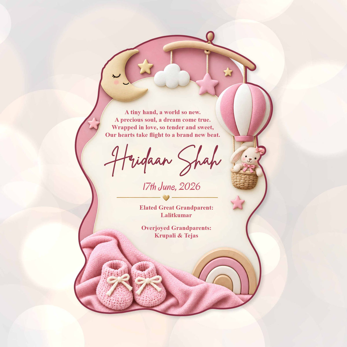 Baby Shower & Birth Announcement Gift Tags in Heavenly Arrival Design