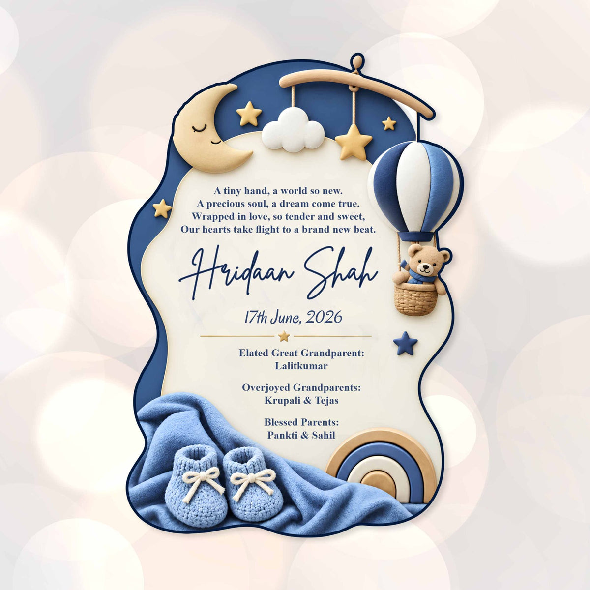 Baby Shower & Birth Announcement Gift Tags in Heavenly Arrival Design