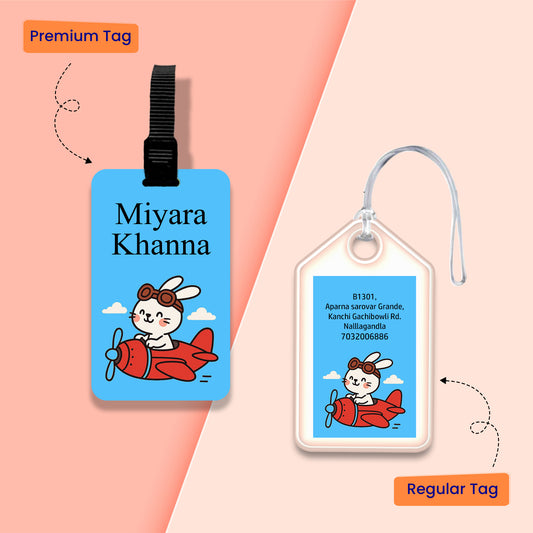 Personalized Bag Tags for Kids - Helicopter Design - Chatterbox Labels - Bag Tags