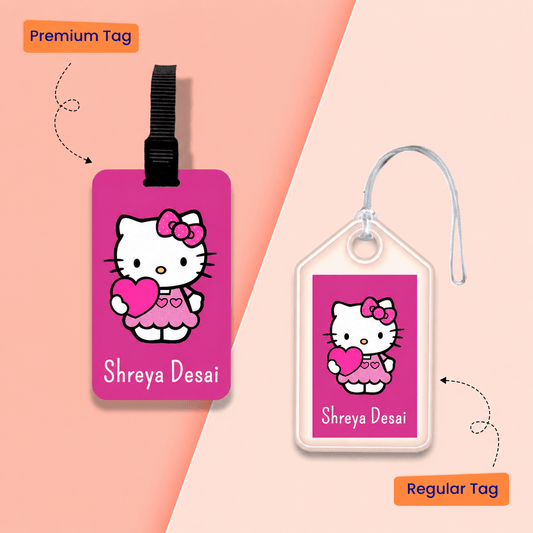 Personalized Bag Tags for Kids - Hello Kitty - Chatterbox Labels - Bag Tags