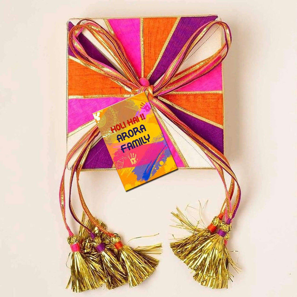 Holi Tags Rectangular Personalized Happy Holi Gift tags - Holi Celebrations Theme