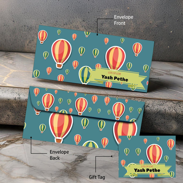 Personalised Money Envelopes - Hot Air Balloon Theme - Set of 20 - Chatterbox Labels-Envelopes