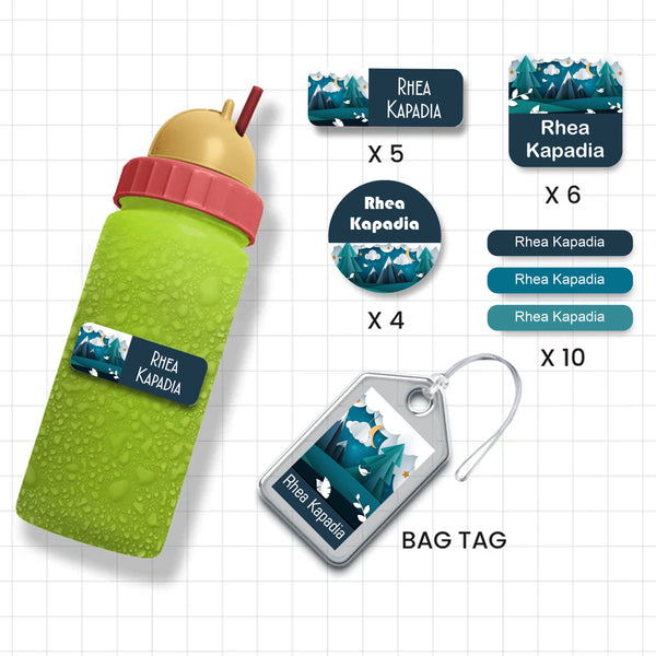 Assorted Shapes Waterproof Labels - Ice Mountains Theme
