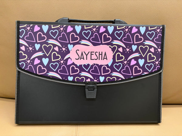 Personalized File Folders  - Tiny Hearts theme