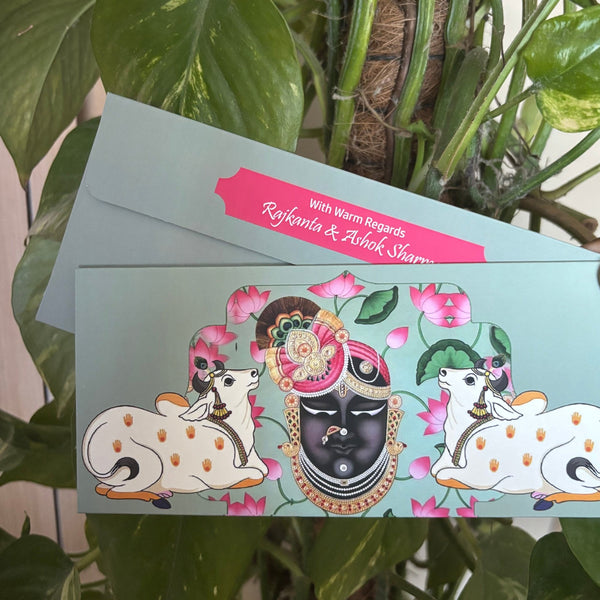 Personalised Money Envelopes - Shringar - e - Shreenathji Design - Chatterbox Labels - Envelopes