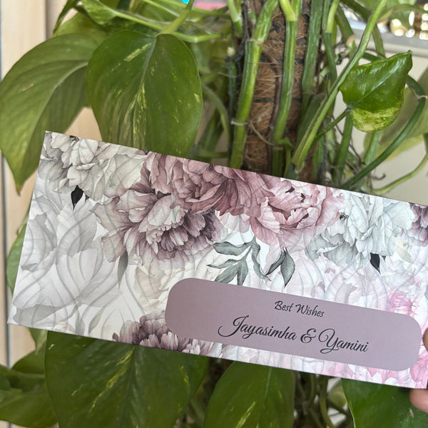 Personalised Money Envelopes - Pink Floral Theme - Set of 20 - Chatterbox Labels - Envelopes