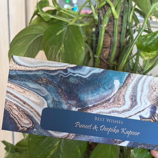 Personalised Money Envelopes - Blue Marble Theme - Chatterbox Labels - Envelopes