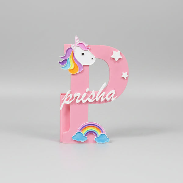 Personalised Name Stand & Pen Holder Unicorn Theme