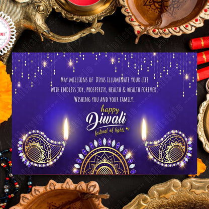 Diwali Glow Greeting Cards with Envelopes – Set of 10