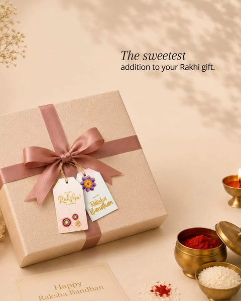 Custom Happy Rakhi Gift Tags- Golden Bond Design - Chatterbox Labels-Gift Tags