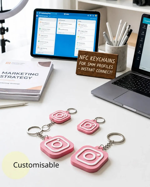 Custom 3D Printed NFC Instagram Keychain