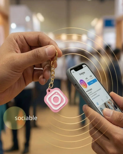 Custom 3D Printed NFC Instagram Keychain - Chatterbox Labels-Keychain