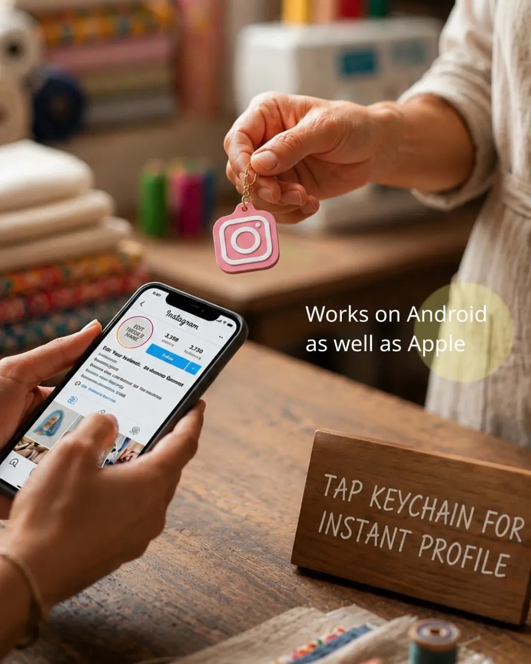 Custom 3D Printed NFC Instagram Keychain - Chatterbox Labels-Keychain