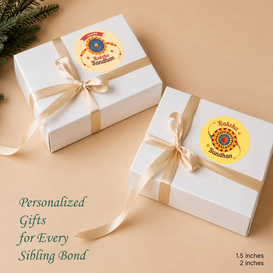 Happy Rakhi Gift Stickers- Rakshabandhan Gift Labels - Chatterbox Labels-Gift Tags