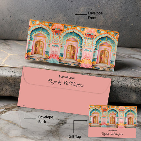 Personalised Money Envelopes - Jharokha Design - Set of 20