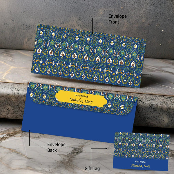 Personalised Money Envelopes - Indigo Impressions Design - Set of 20 - Chatterbox Labels - Envelopes