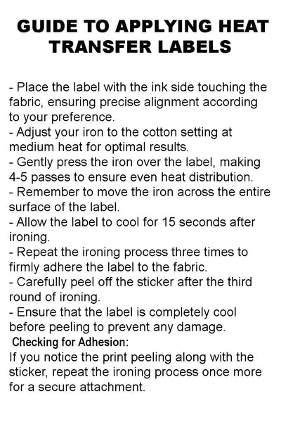 Heat Transfer Label Instructions