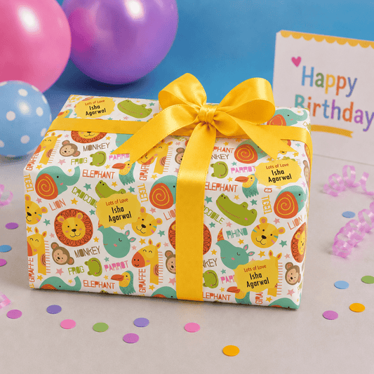 Custom Gift Wrapping Paper for Kids - Jungle Joys Design - Chatterbox Labels - Wrapping Paper