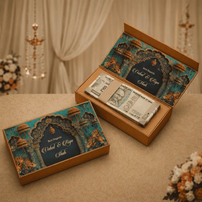 Personalised Shagun Cash Gift Box - Jodhpur Durbar - Chatterbox Labels-Cash Box