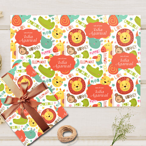 Custom Gift Wrapping Paper - Jungle Joys Design