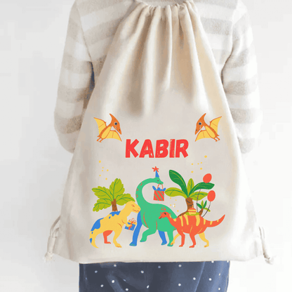 Custom Drawstring Bag - Jurassic Joyride - Chatterbox Labels - Drawstring Bag