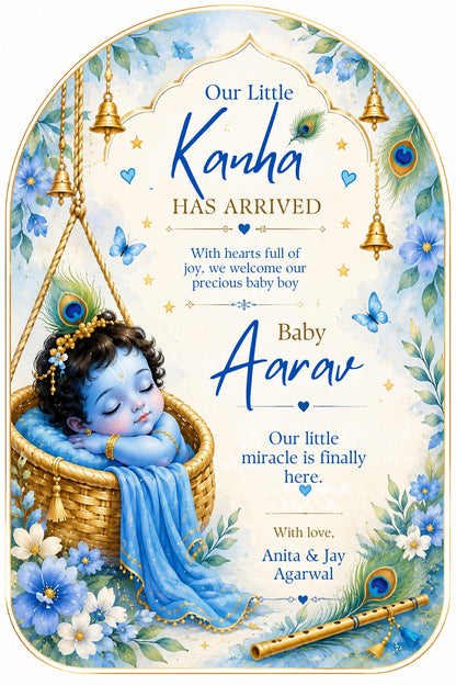 Baby Shower & Birth Announcement Gift Tags in Kanha's arrival Design